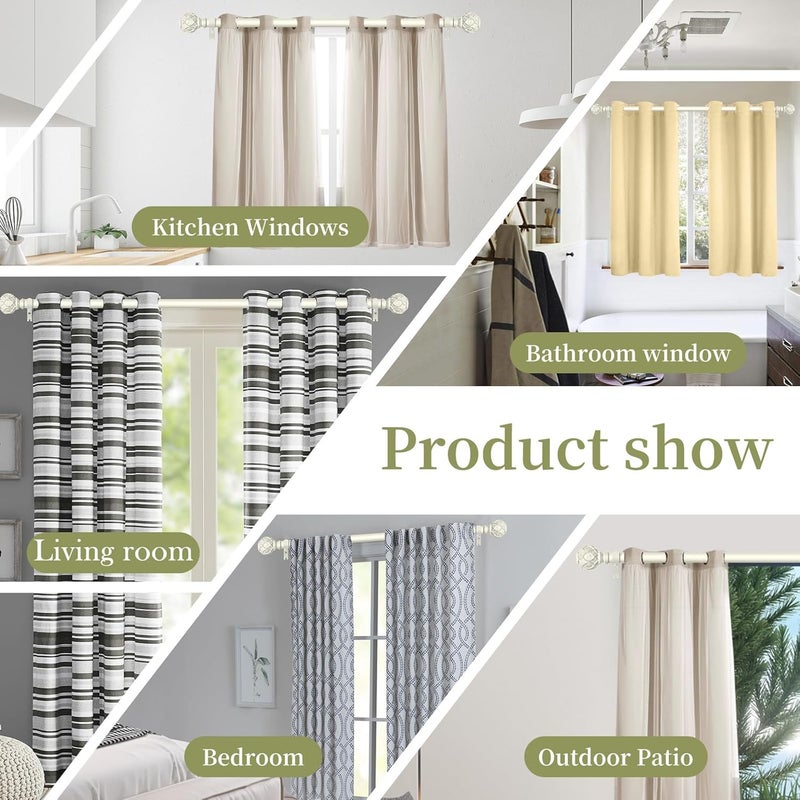 TANGWIN White Farmhouse Curtain Rods for Windows:Heavy Duty Adjustable Curtain Rod for Bedroom Living Room,Boho Decorative Rustic Drapery Rods with Vintage Coastal Finials,Antique White 2 Pack 18-45" - Image 5